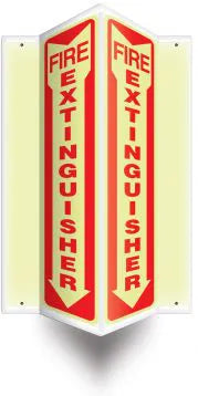 Fire Extinguisher 45 Degree Wall Sign 18
