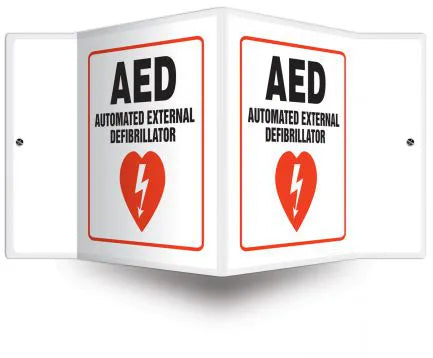 AED - Defibrillator 45 Degree Wall Sign 6