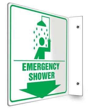 Emergency Shower 90 Degree Wall Sign 8