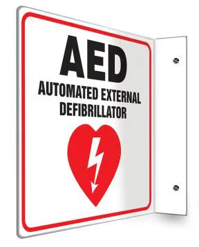 AED - Defibrillator 90 Degree Wall Sign 8
