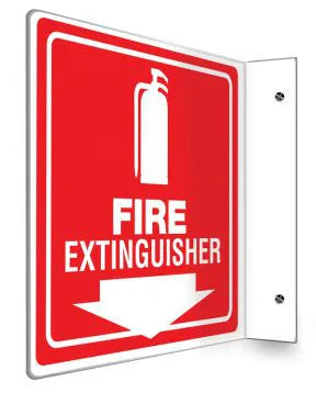 Fire Extinguisher 90 Degree Wall Sign 8