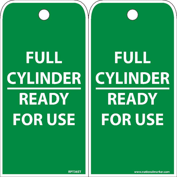TAGS, FULL CYLINDER READY FOR USE, 25PK, 6X3, .010 SYNTHETIC PAPER WITH 1 TOP CENTER HOLE, ZIP TIES INCLUDED