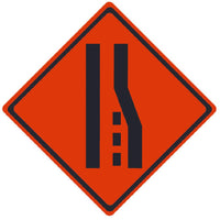 TRAFFIC, MERGE LEFT SYMBOL, 36X36, ROLL UP SIGN, MESH MATERIAL