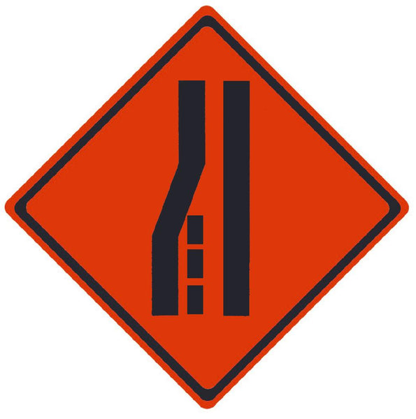 TRAFFIC, MERGE RIGHT SYMBOL, 36X36, ROLL UP SIGN, MESH MATERIAL