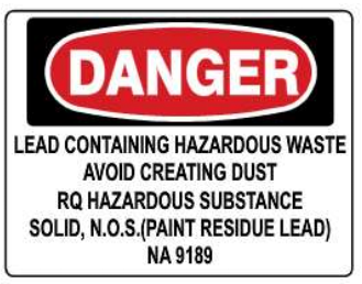 Danger Lead Containing Hazardous Waste - Vinyl Labels | SL-9906