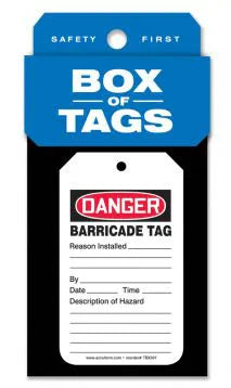 Box of Tags, DANGER BARRICADE TAG, 5.75