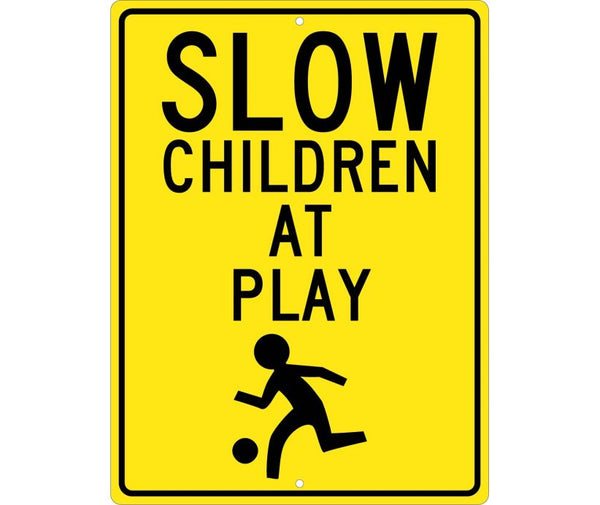 SLOW CHILDREN AT PLAY (GRAPHIC) 24X18, .080 HIP REF ALUM