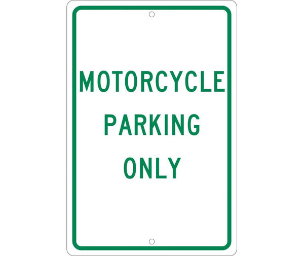MOTORCYCLE PARKING ONLY, 18X12, .063 ALUM