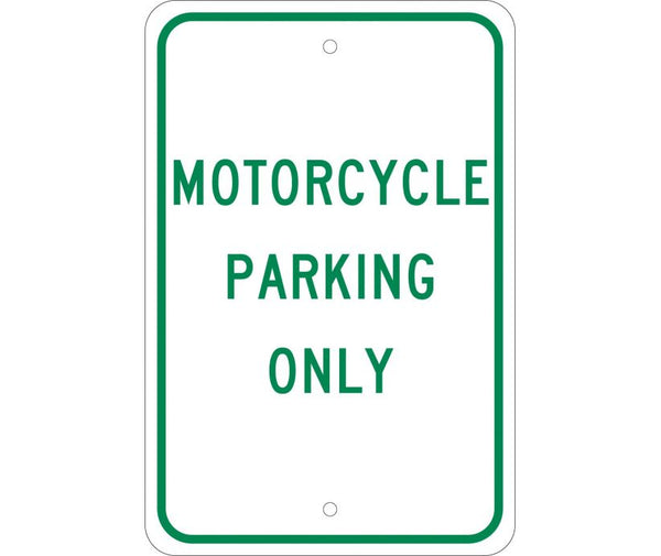 MOTORCYCLE PARKING ONLY, 18X12, .080 EGP REF ALUM