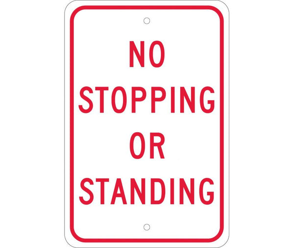 NO STOPPING OR STANDING, 18X12, .080 EGP REF ALUM