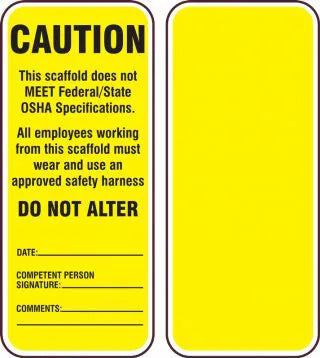 Caution Scaffold Not Upto Specs 7.38