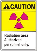 ANSI Z535 Caution Radiation Area Authorized Personnel Sign | AN-33