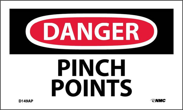 DANGER, PINCH POINTS, 3X5, PS VINYL, 5/PK