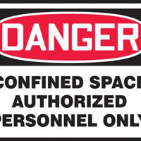 Danger Confined Space Authorized 3.5x5 Adhesive Vinyl 5Pk | LCSP240VSP