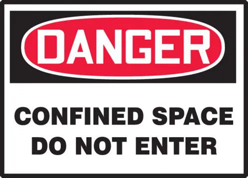 Danger Confined Space Do Not Enter 3.5x5 Vinyl 5Pk | LCSP242VSP