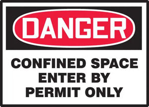 Danger Confined Space Permit Only  3.5"x5" Vinyl 5/Pk | LCSP280VSP