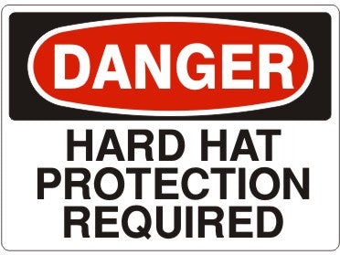 Danger Hard Hat Protection Required Signs | D-3710