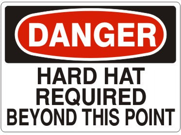 Danger Hard Hat Required Beyond This Point Signs | D-9229