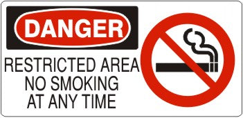 Danger Restricted Area No Smoking At Any Time Signs | DP-6609