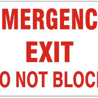 Emergency Exit Do Not Block Door Signs | G-1619