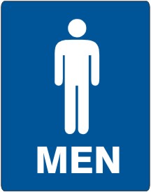 Men White On Blue Signs | G-4614