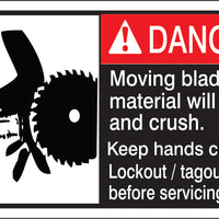 ANSI Z535 Danger Moving Blade and Material Labels | ML-05