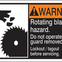ANSI Z535 Warning Rotating Blade Hazard Labels | ML-17