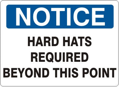 Notice Hard Hats Required Beyond This Point Signs | N-3706