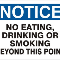 Notice No Eating Drinking Or Smoking Beyond This Point Signs | N-4715