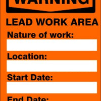 Warning Lead Work Area OSHA Safety Signs | W-9700