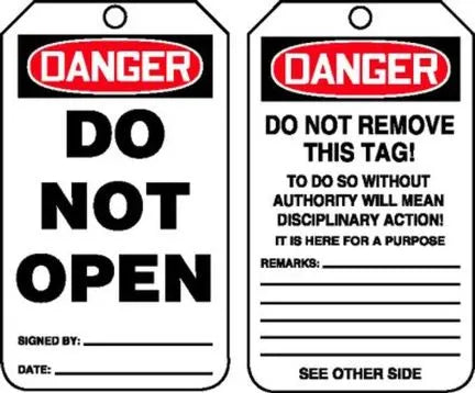 Do Not Open Tags