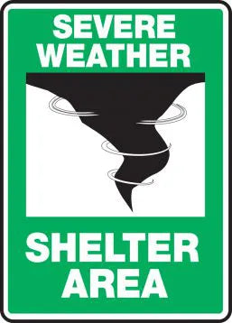 Severe Weather Shelter Area Signs
