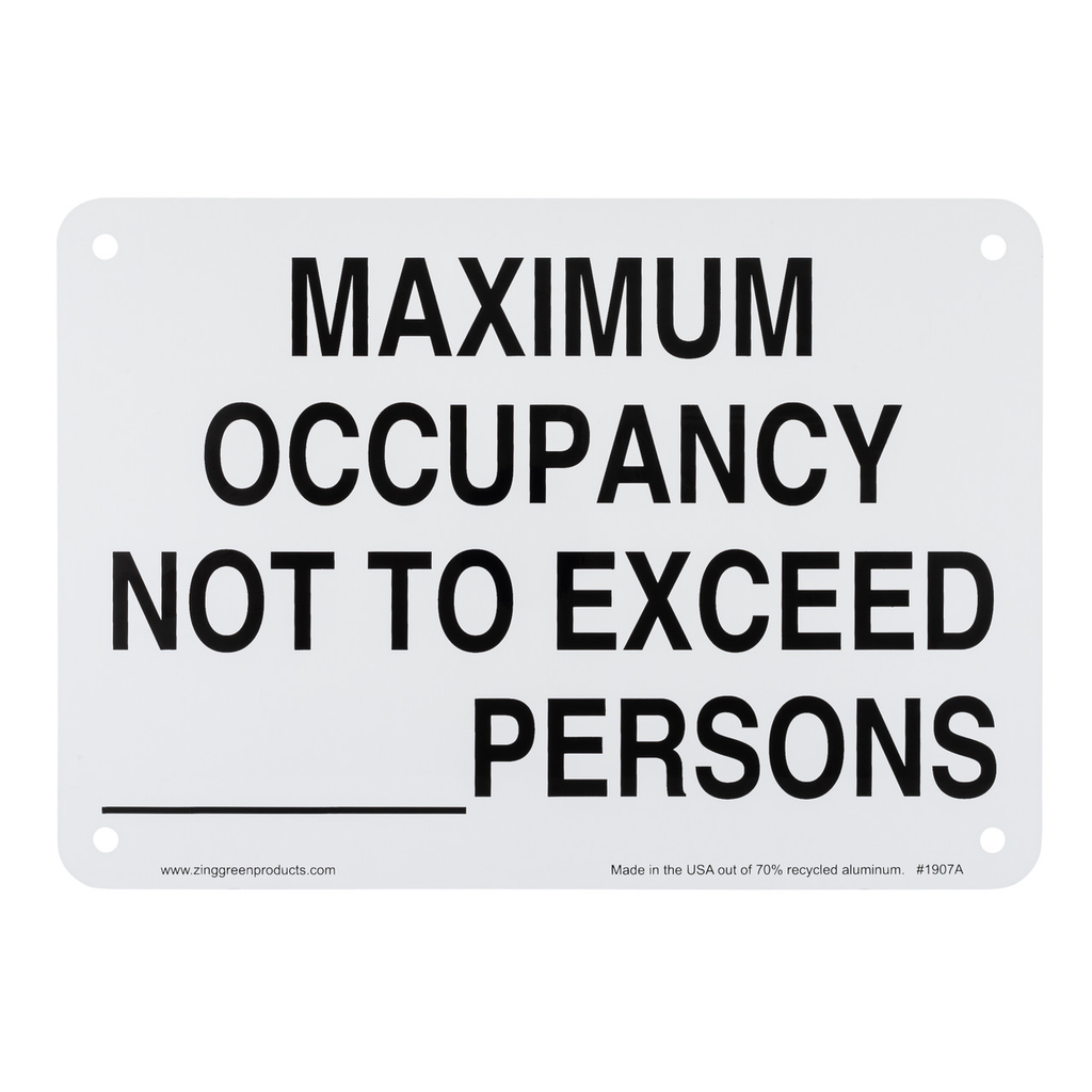 Label Occupancy Maximum Occupancy Signs | Rutke Signs Home of Signs Labels and Tags