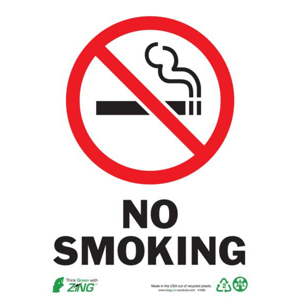 No Smoking Signs Labels & Decals - Zing