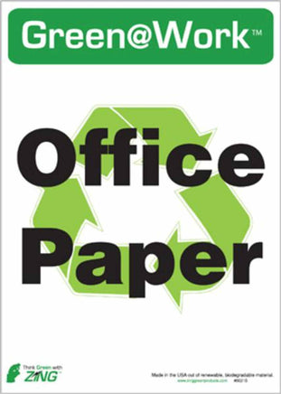 OFFICE PAPER RECYCLE ECO LABEL 14X10