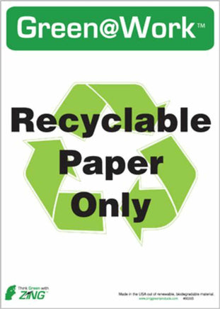 PAPER ONLY RECYCLE ECO LABEL 7X5, 5 pk