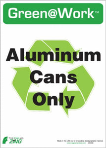 ALUM CANS RECYCLE ECO LABEL 14X10