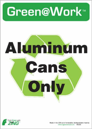 ALUM CANS RECYCLE ECO LABEL 14X10