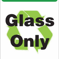 GLASS ONLY RECYCLE ECO LABEL 7X5, 5 pk