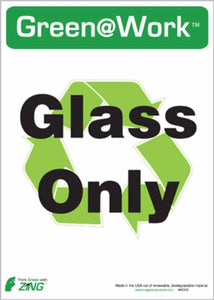 GLASS ONLY RECYCLE ECO LABEL 7X5, 5 pk