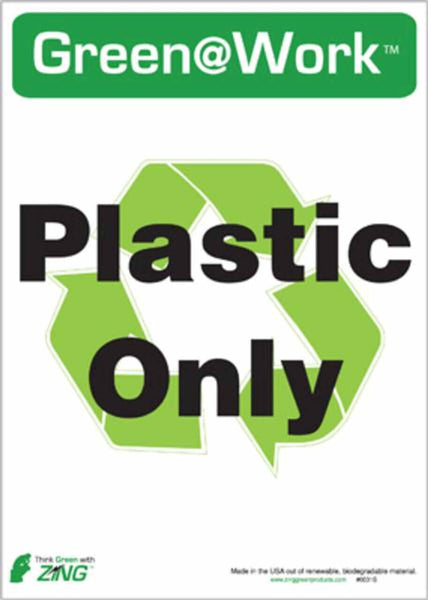 PLASTIC ONLY RECYCLE ECO LABEL 7X10