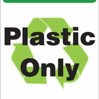 PLASTIC ONLY RECYCLE ECO LABEL 14X10