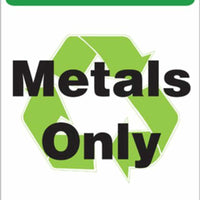 METALS ONLY RECYCLE ECO LABEL 7X5, 5 pk