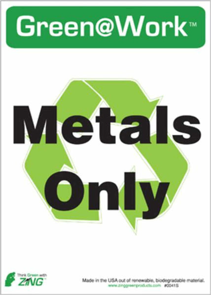 METALS ONLY RECYCLE ECO LABEL 14X10