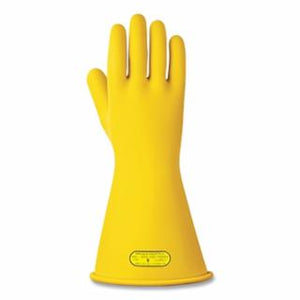 RIG Electrical Insulating Gloves, 14 in L, Class 2, Size 9, Yellow