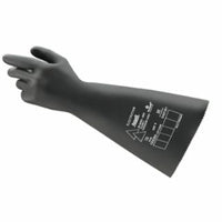 RIG Electrical Insulating Gloves, 14 in L, Class 1, Size 8, Black