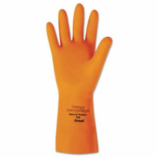 Heavyweight Latex Gloves, Size 8, Flocked Lining, Orange | 012-208-8
