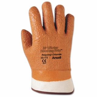 23-173 PVC-Coated Gloves, Rough Finish, Size 10, Brown