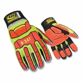 Impact Gloves, Size 11, Black/Orange/Hi-vis Lime | 012-347-11