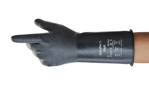 ChemTek Protective Gloves, Black, Size 9